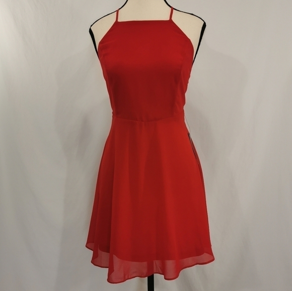 NWT Lulu's 'Letter of Love's Red Skater Mini Dress - Sz S - Picture 5 of 11